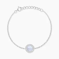 Bracelet Court Argent Blanc Nawala Oxyde De Zirconium