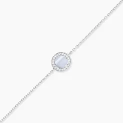 Bracelet Court Argent Blanc Nawala Oxyde De Zirconium