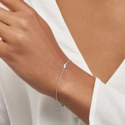 Bracelet Court Argent Blanc Sylvan Oxyde De Zirconium