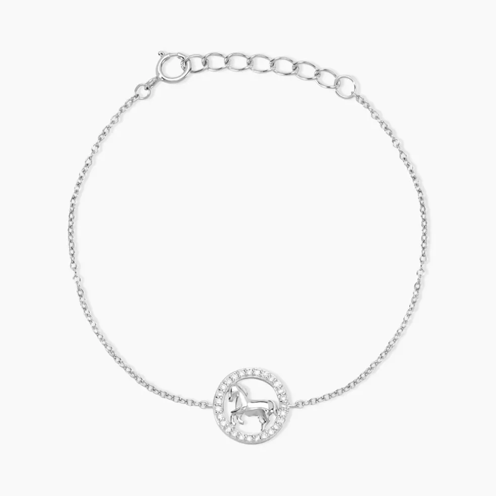 Bracelet Court Argent Blanc Ayeline Oxyde De Zirconium