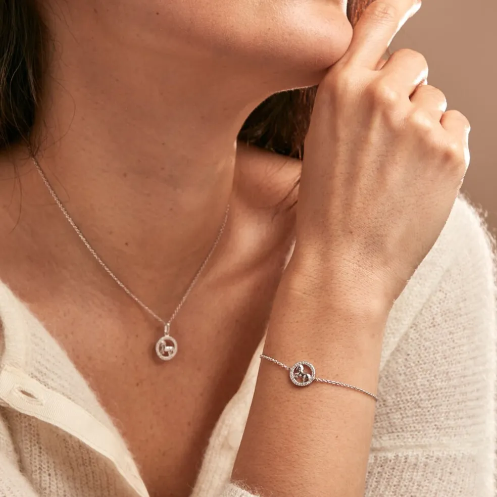 Bracelet Court Argent Blanc Ayeline Oxyde De Zirconium