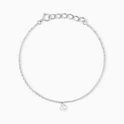 Bracelet Court Argent Blanc Constantin Oxyde De Zirconium