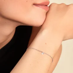 Bracelet Court Argent Blanc Constantin Oxyde De Zirconium