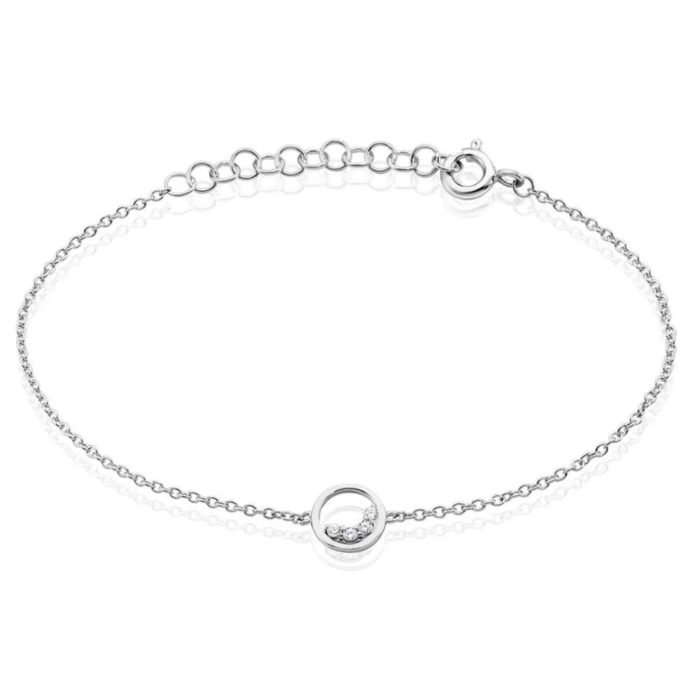 Bracelet Court Argent Blanc Vivence Oxyde De Zirconium