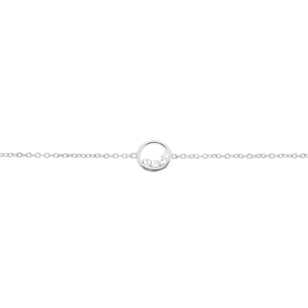 Bracelet Court Argent Blanc Vivence Oxyde De Zirconium