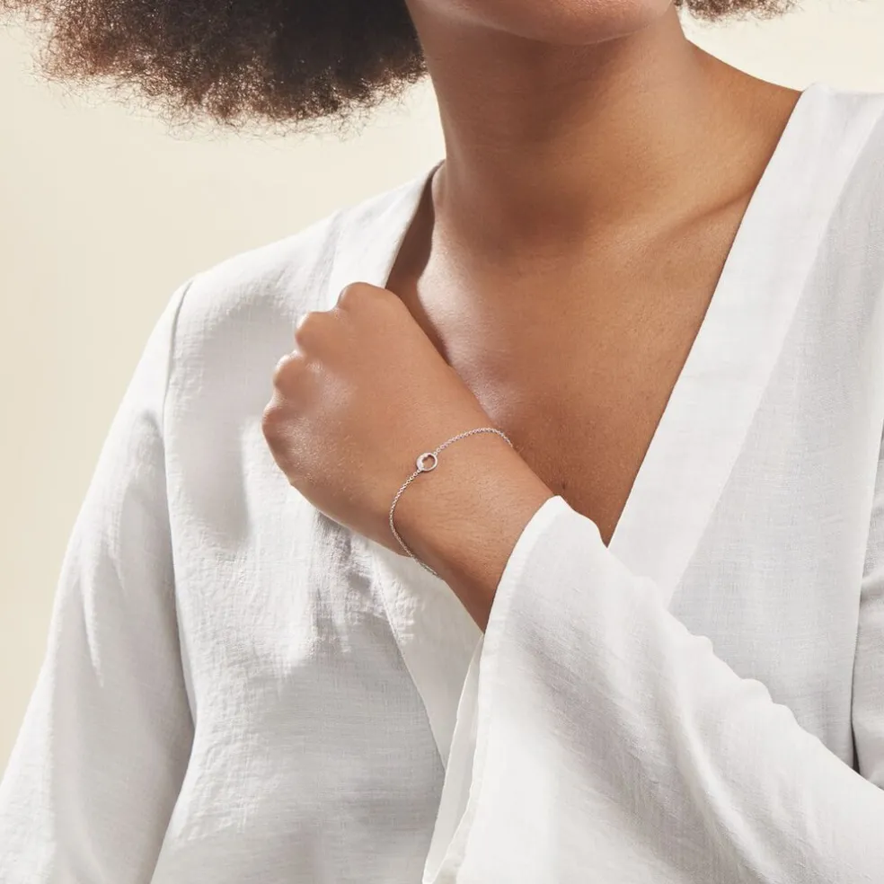 Bracelet Court Argent Blanc Vivence Oxyde De Zirconium