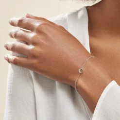 Bracelet Court Argent Blanc Vivence Oxyde De Zirconium