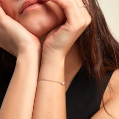 Bracelet Court Argent Blanc Lylwenn Oxyde De Zirconium