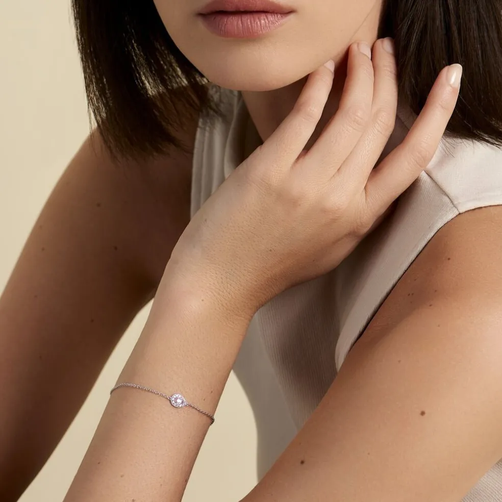 Bracelet Court Argent Blanc Tania Oxyde De Zirconium