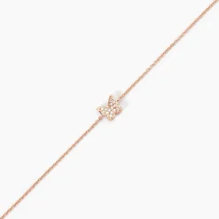 Bracelet Court Argent Rose Anne-lise Oxyde De Zirconium