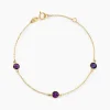 Bracelet Cressida Or Jaune Amethyste Violet