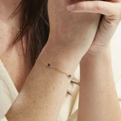 Bracelet Cressida Or Jaune Amethyste Violet