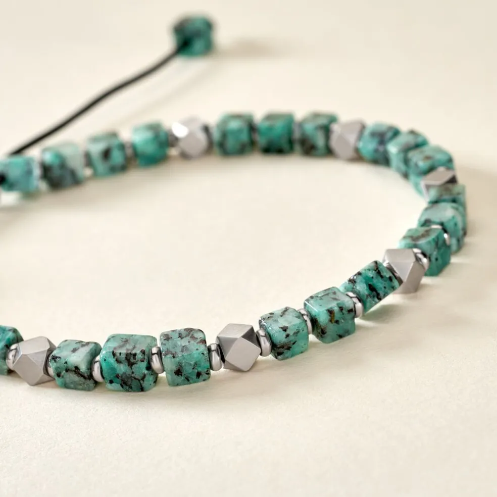 Bracelet Cusco Acier Blanc Turquoise