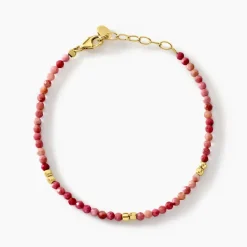 Bracelet Cyclades Argent Jaune Rhodonite