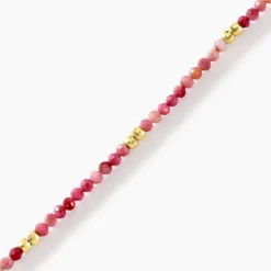 Bracelet Cyclades Argent Jaune Rhodonite