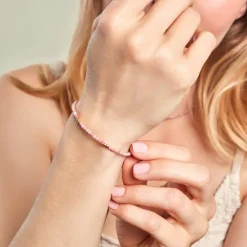 Bracelet Cyclades Argent Jaune Rhodonite