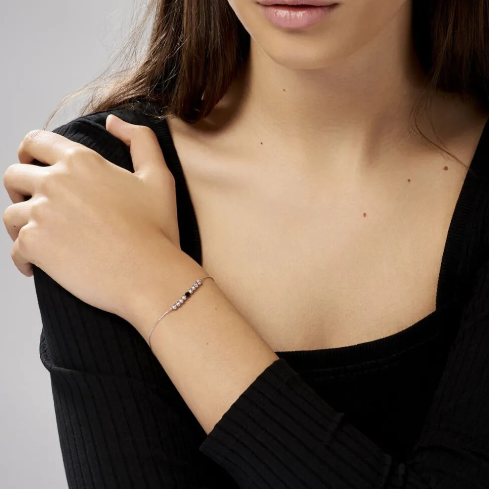 Bracelet Cyprielle Argent Blanc Pierre De Synthese