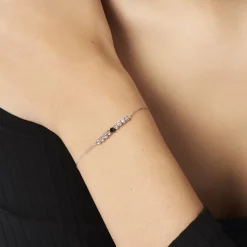 Bracelet Cyprielle Argent Blanc Pierre De Synthese