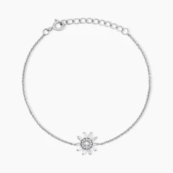 Bracelet Daisy Argent Blanc Oxyde De Zirconium