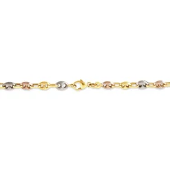 Bracelet Dami Maille Grain De Café Or Tricolore