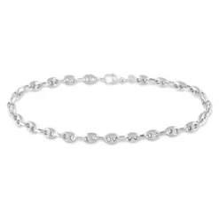 Bracelet Dami Maille Grain De Cafe Or Blanc