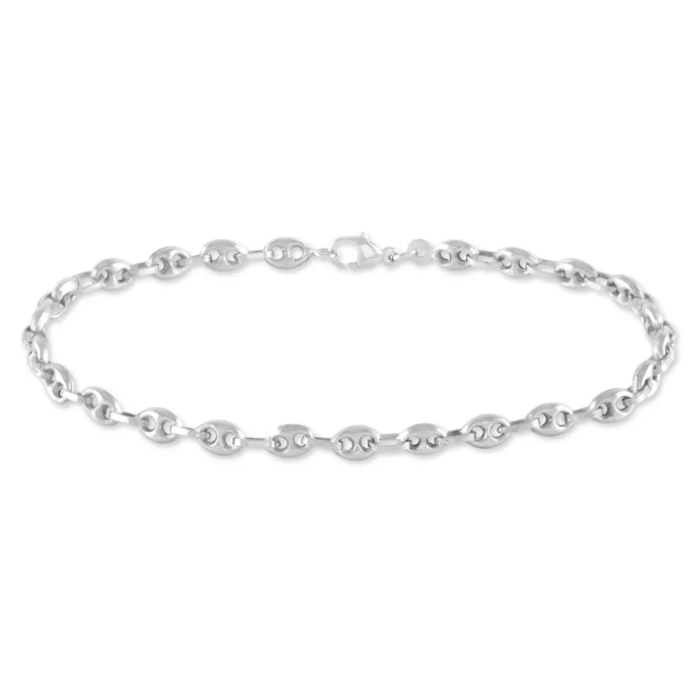 Bracelet Dami Maille Grain De Cafe Or Blanc