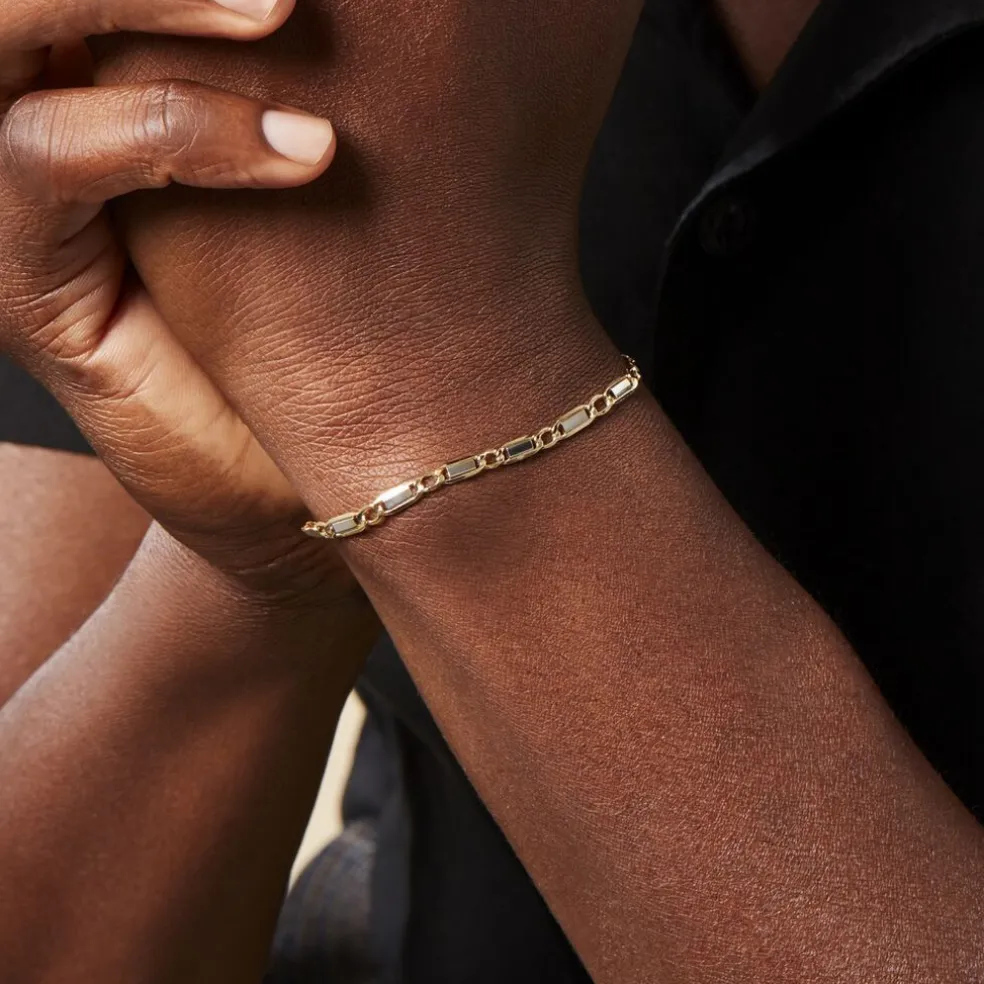 Bracelet Danae Plaquette Or Bicolore