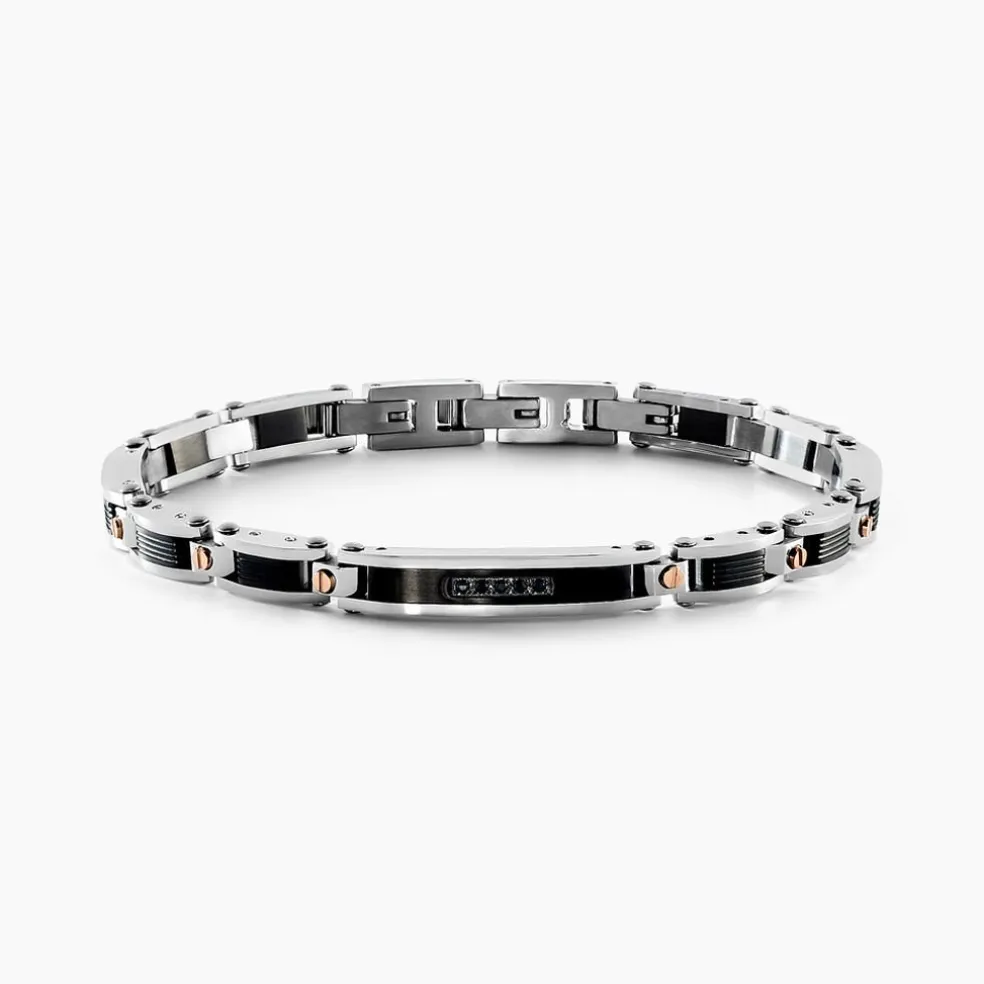 Bracelet Dax Acier Tricolore Oxyde De Zirconium