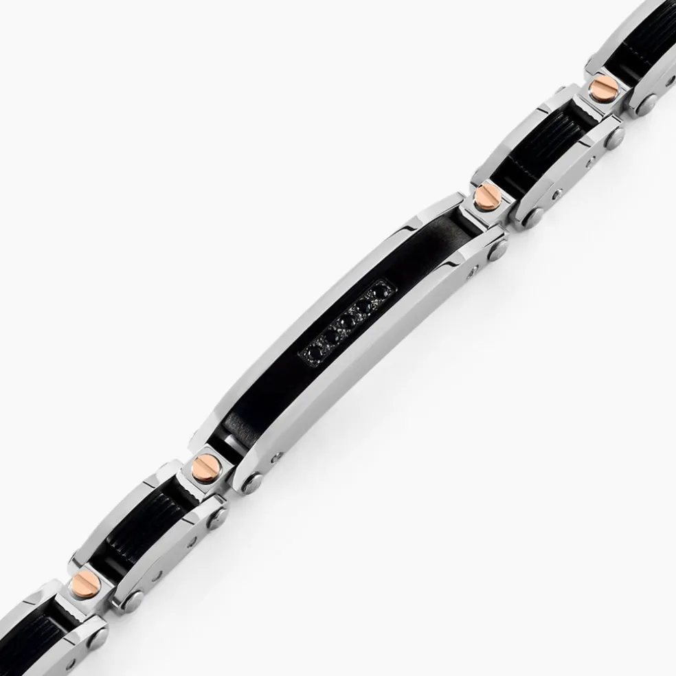 Bracelet Dax Acier Tricolore Oxyde De Zirconium