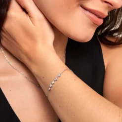 Bracelet Declaration Argent Blanc Oxyde De Zirconium