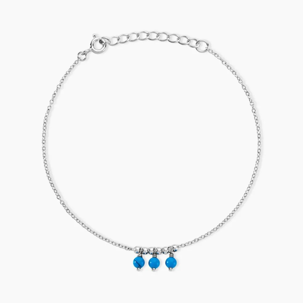 Bracelet Della Argent Blanc Turquoise