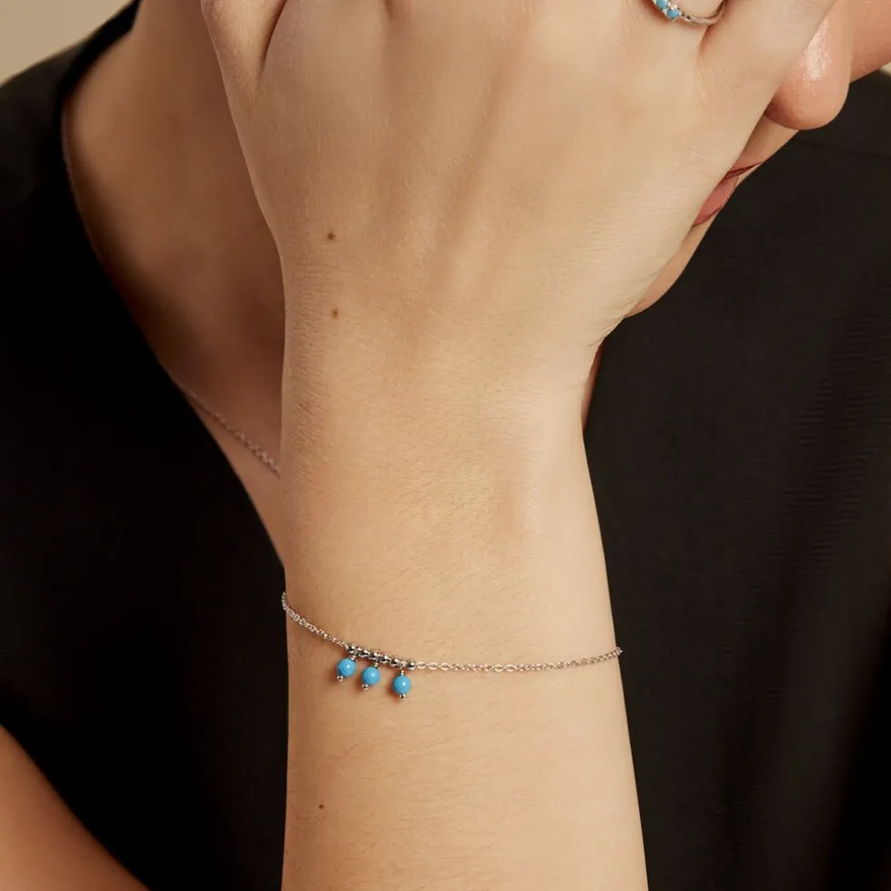 Bracelet Della Argent Blanc Turquoise