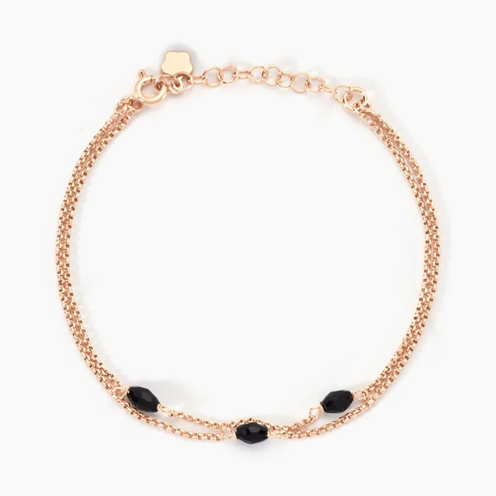 Bracelet Diamantine Argent Rose Pierre De Synthese