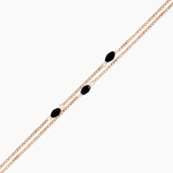 Bracelet Diamantine Argent Rose Pierre De Synthese