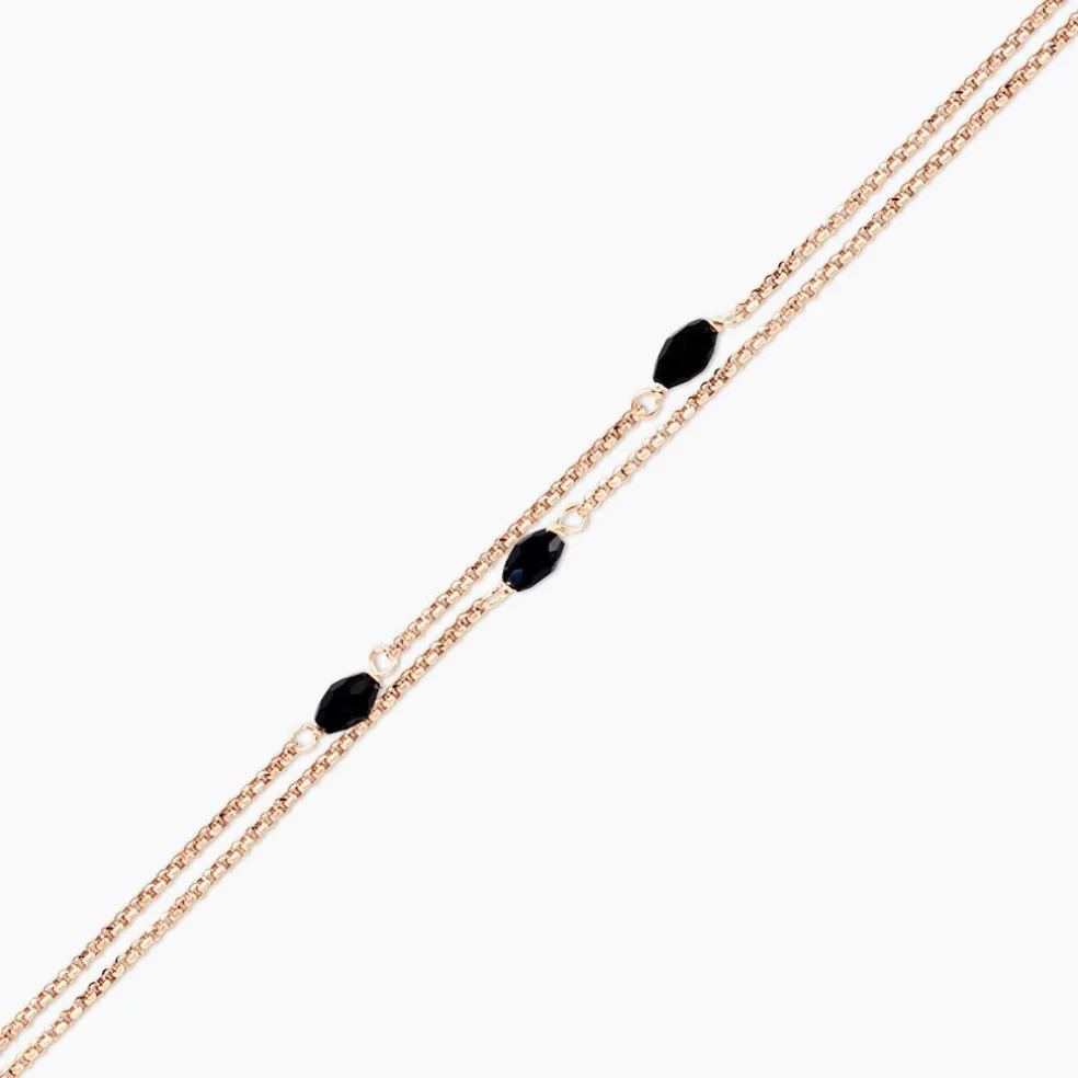 Bracelet Diamantine Argent Rose Pierre De Synthese