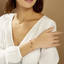 Bracelet Diamantine Argent Rose Pierre De Synthese