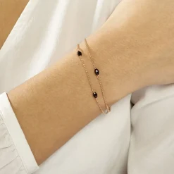 Bracelet Diamantine Argent Rose Pierre De Synthese