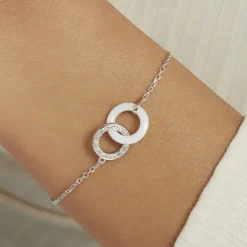 Bracelet Dina Argent Blanc Céramique Et Oxyde De Zirconium