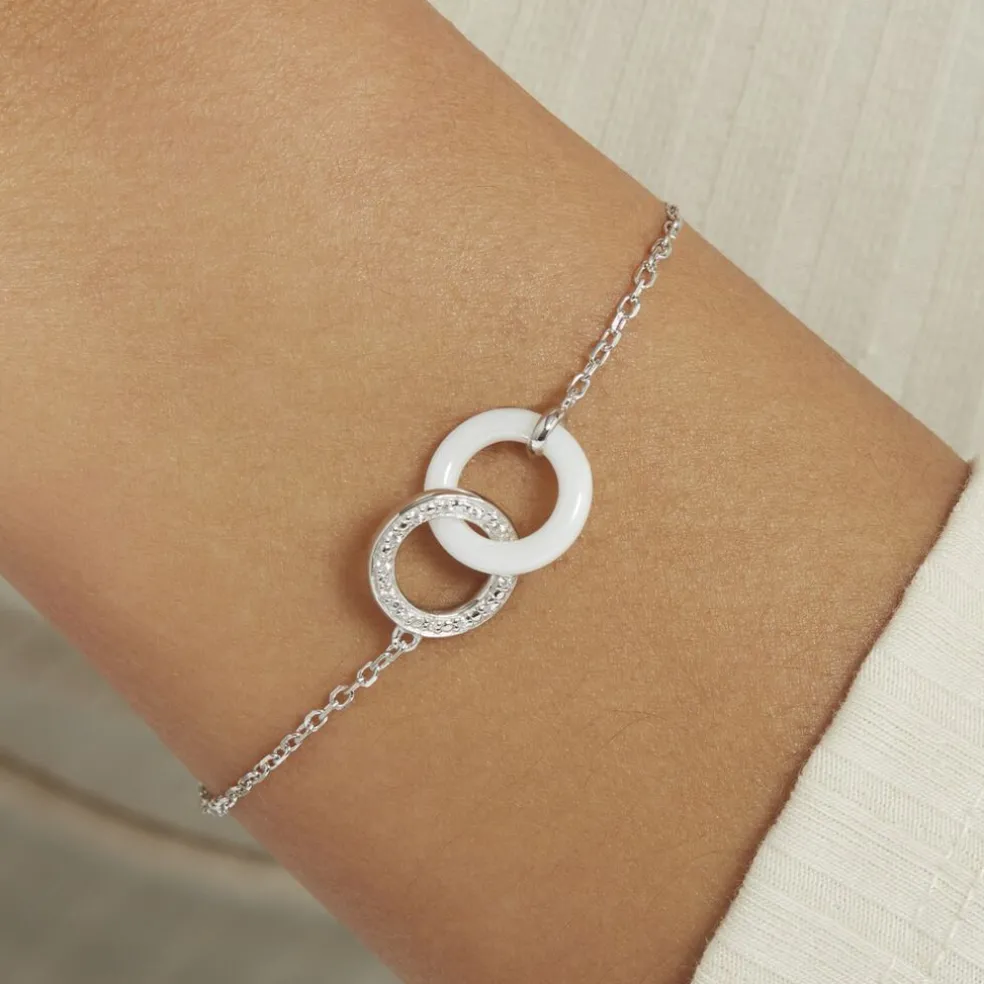 Bracelet Dina Argent Blanc Céramique Et Oxyde De Zirconium