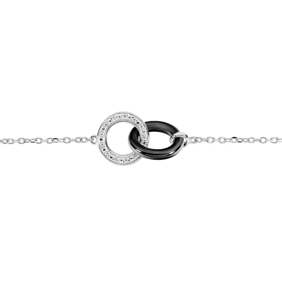 Bracelet Dina Argent Blanc Céramique Et Oxyde De Zirconium