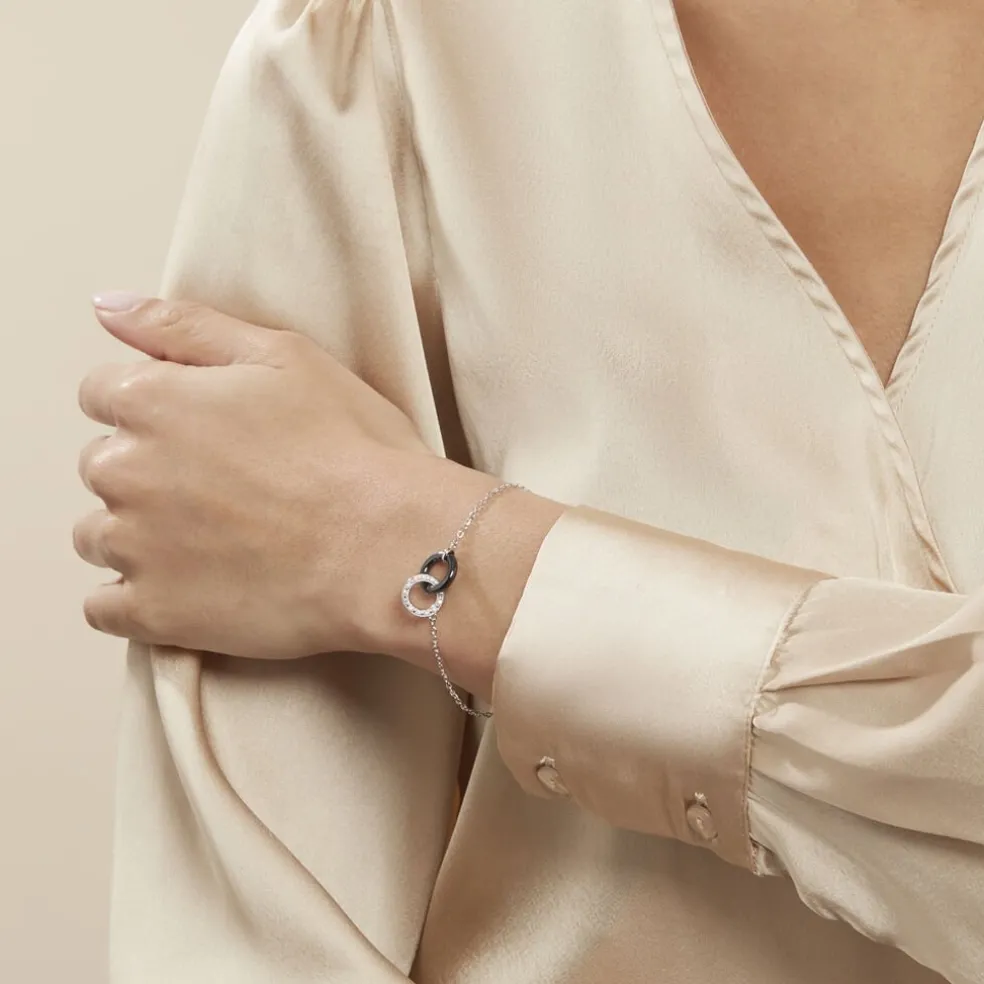 Bracelet Dina Argent Blanc Céramique Et Oxyde De Zirconium