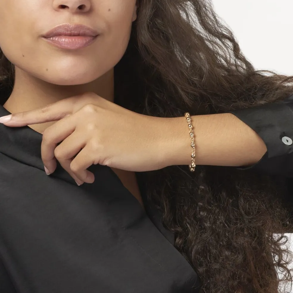 Bracelet Diona Maille Boule Or Jaune