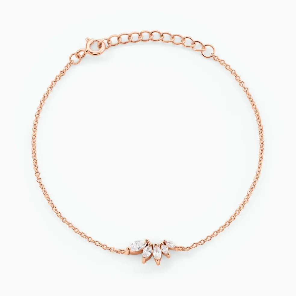 Bracelet Duchesse Argent Rose Oxyde De Zirconium