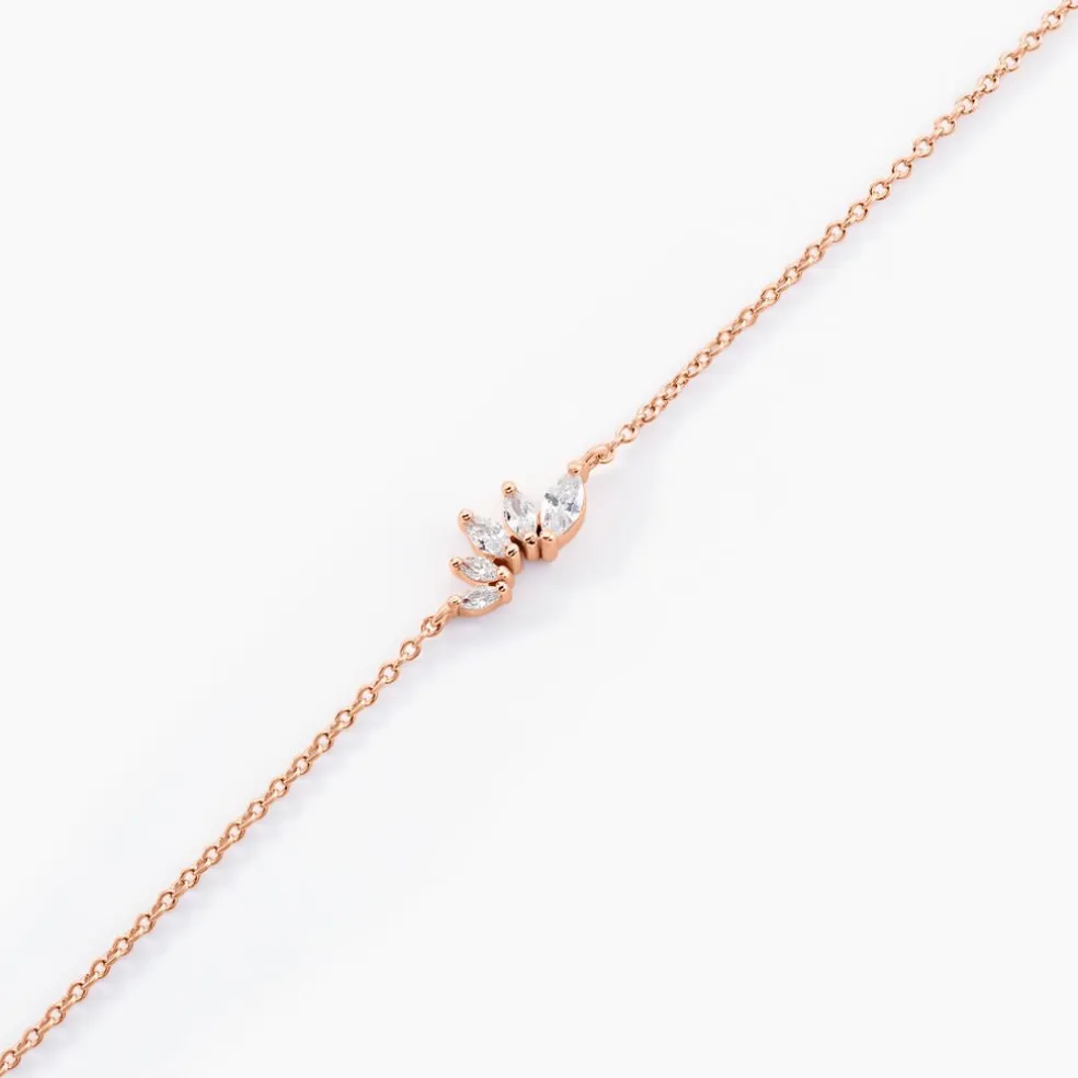 Bracelet Duchesse Argent Rose Oxyde De Zirconium