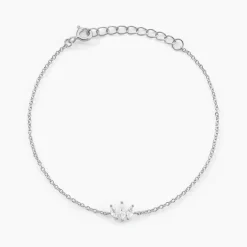 Bracelet Duchesse Argent Blanc Oxyde De Zirconium