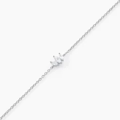 Bracelet Duchesse Argent Blanc Oxyde De Zirconium