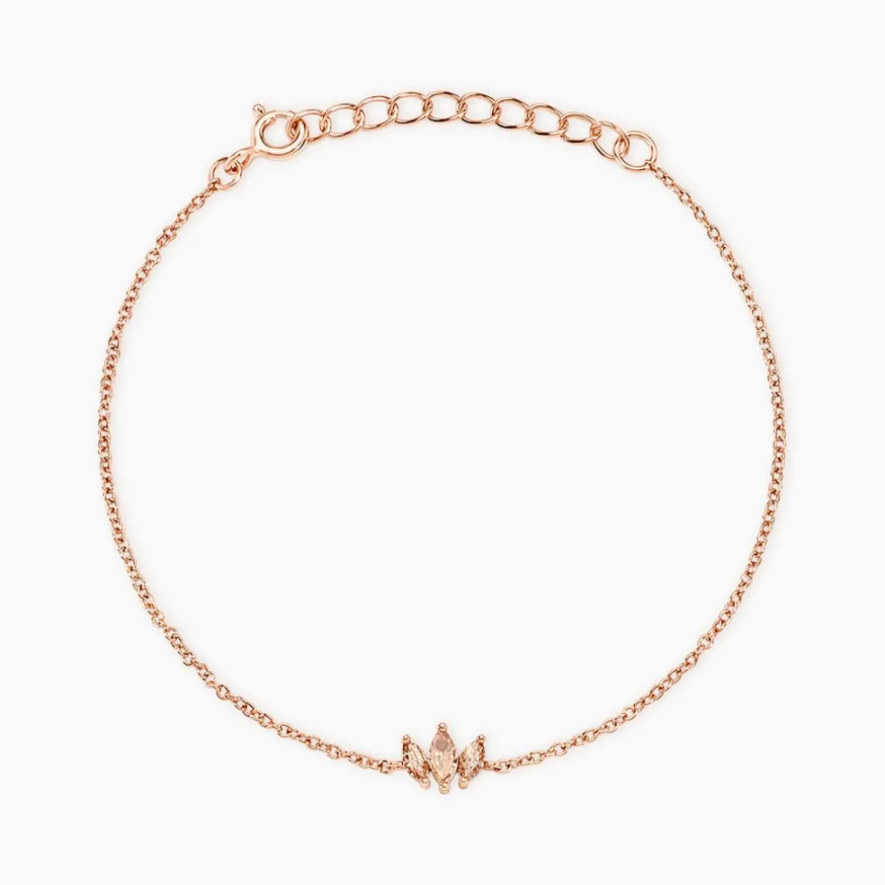 Bracelet Duchesse Argent Rose Oxyde De Zirconium