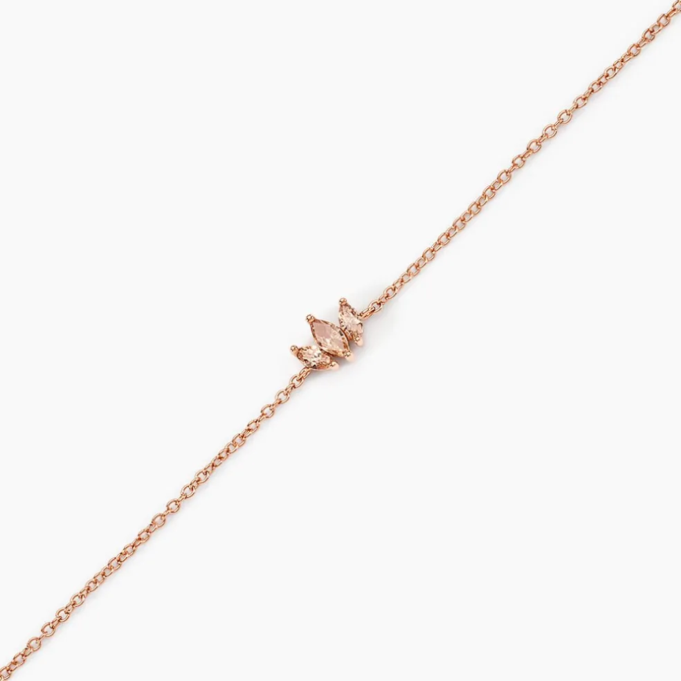 Bracelet Duchesse Argent Rose Oxyde De Zirconium