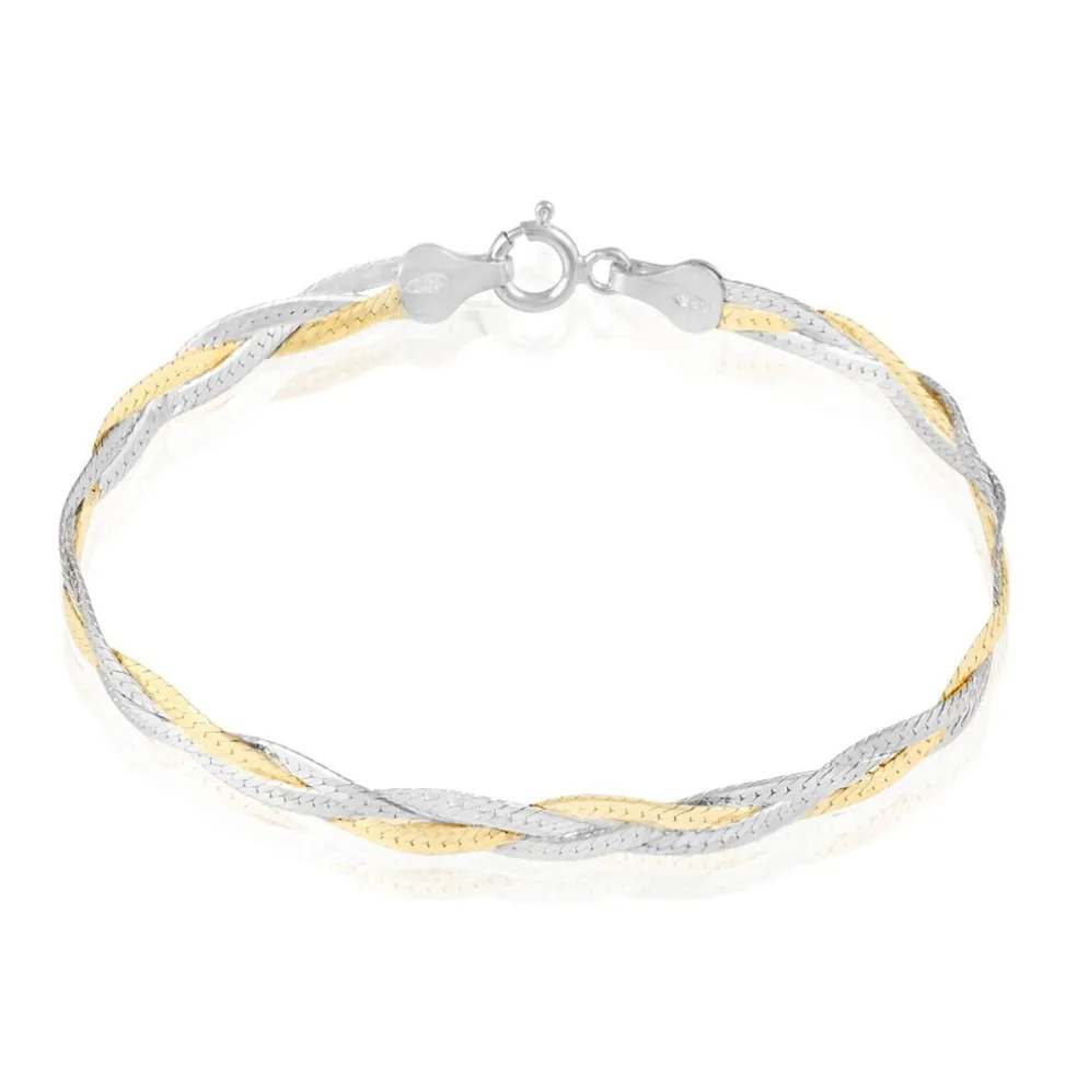 Bracelet Elae Argent Bicolore