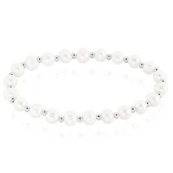 Bracelet Elastiqué Argent Sidel Perles De Culture
